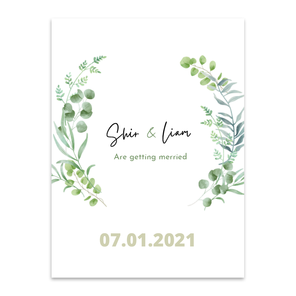 הזמנה לחתונה קייסר - מלכיט - לבחור, לעצב, להדפיס