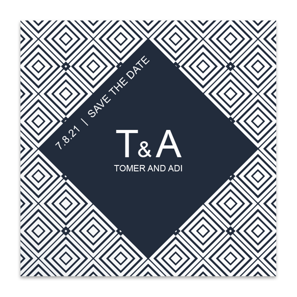 הזמנה לחתונה אשליה אופטית - מלכיט - לבחור, לעצב, להדפיס