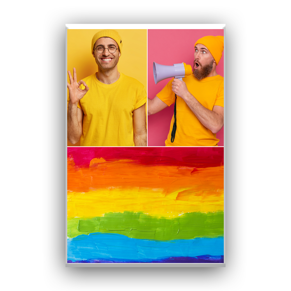 קולאז תמונות על קנבס מלבן עומד 3 תמונות - מלכיט - לבחור, לעצב, להדפיס