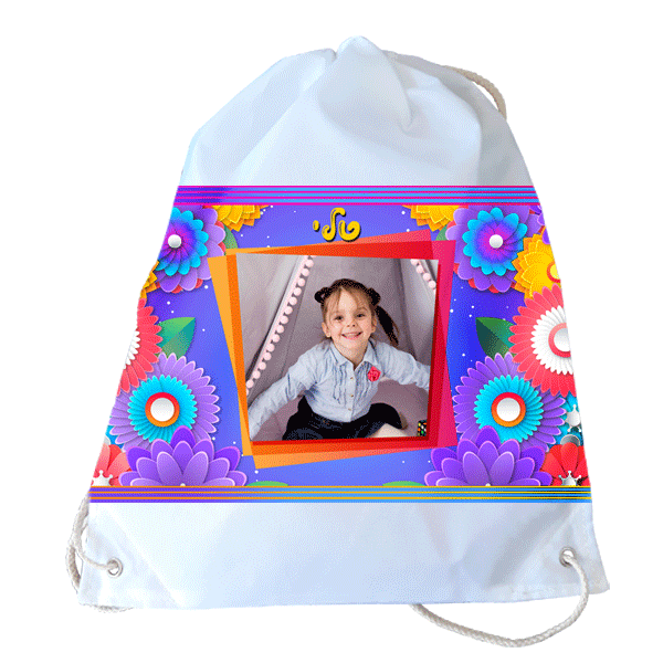 תיק שרוך פרחים סגול אדום - מלכיט - לבחור, לעצב, להדפיס