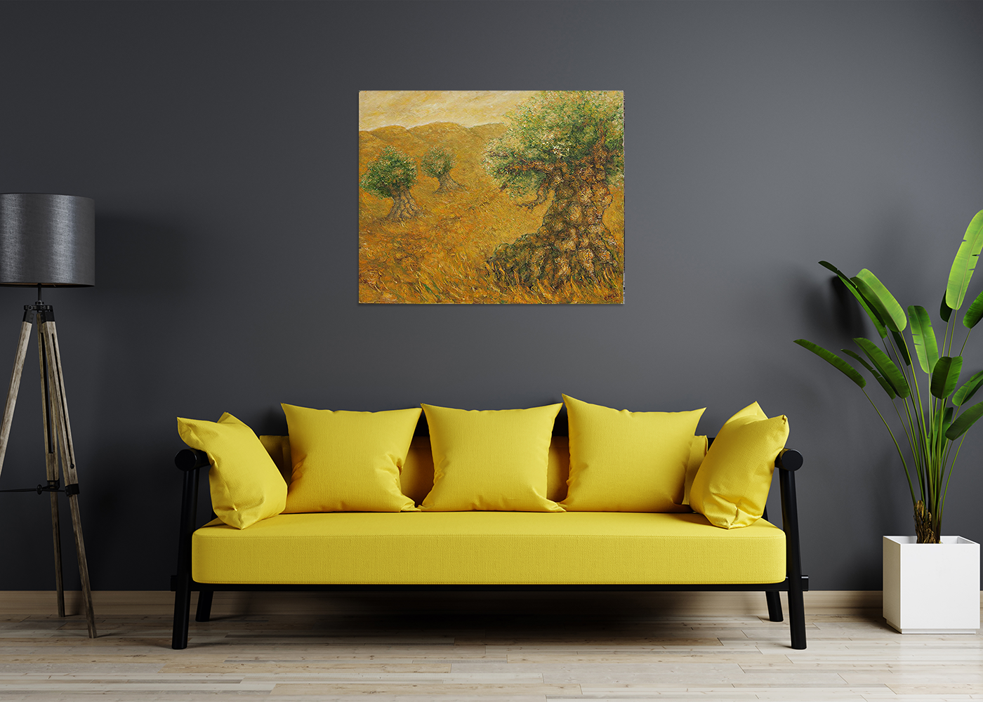 תמונת שמן על קנבס עצים בסתיו - מלכיט - לבחור, לעצב, להדפיס