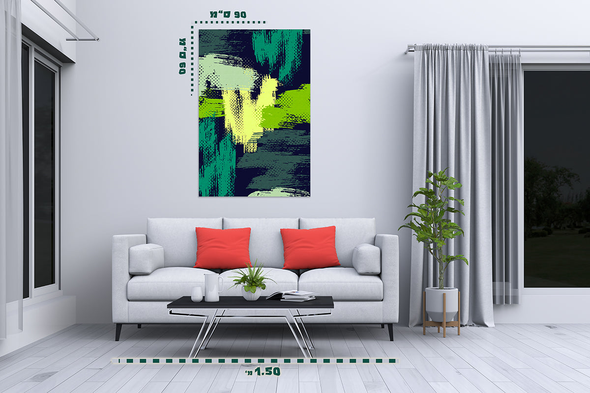 תמונת אבסטרקט על קנבס - גוונים של ירוק - מלכיט - לבחור, לעצב, להדפיס