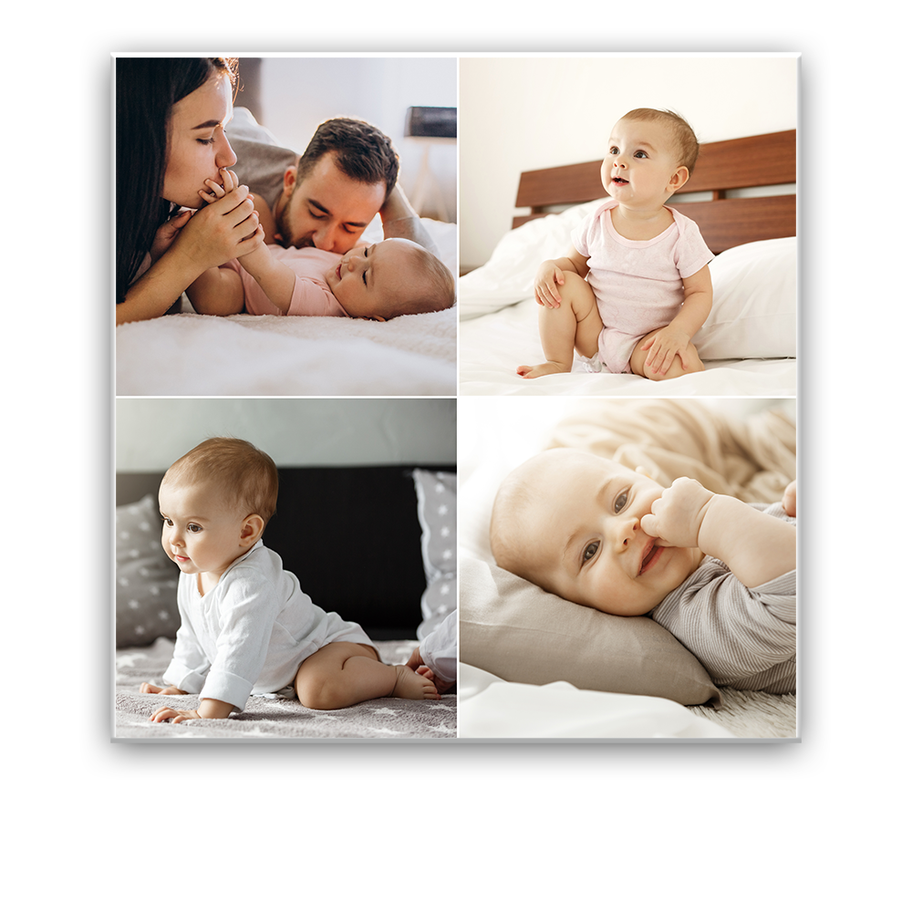 קולאז תמונות על קנבס 4 ריבועים - מלכיט - לבחור, לעצב, להדפיס