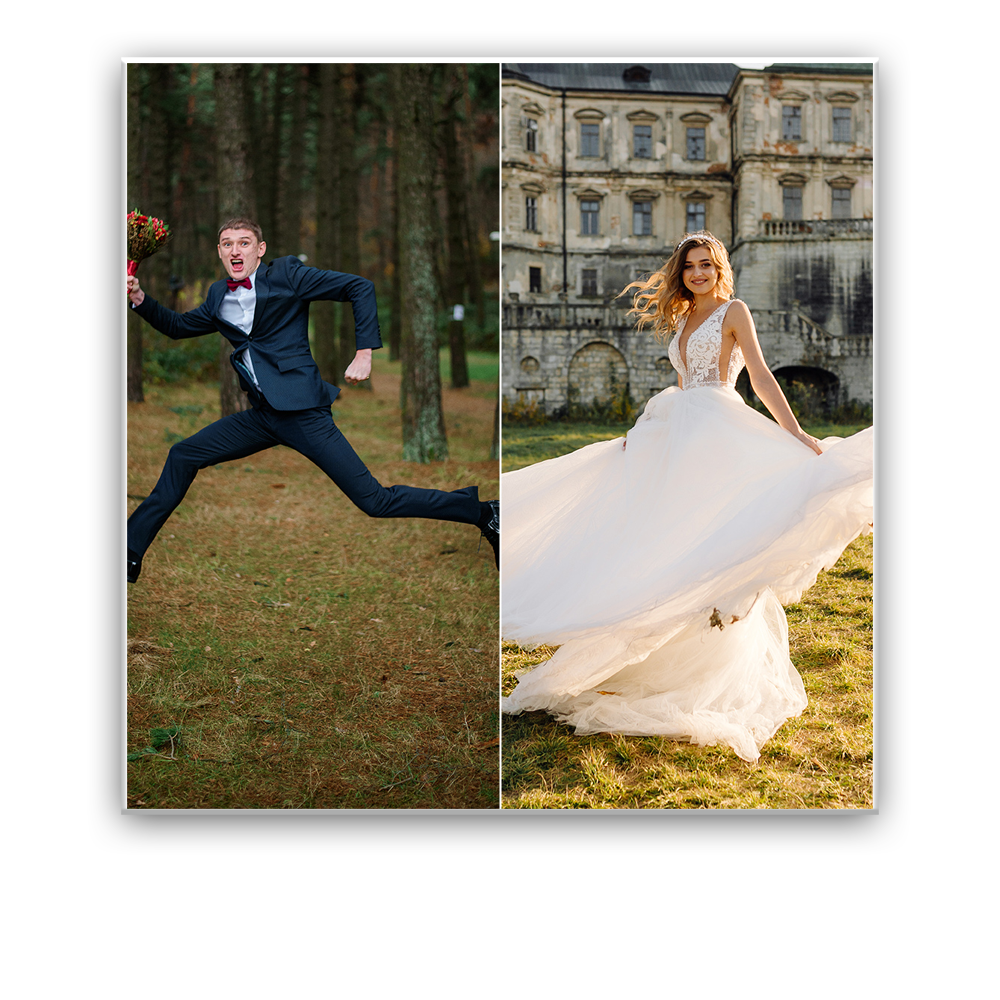 קולאז תמונות על קנבס 2 תמונות אנכי - מלכיט - לבחור, לעצב, להדפיס