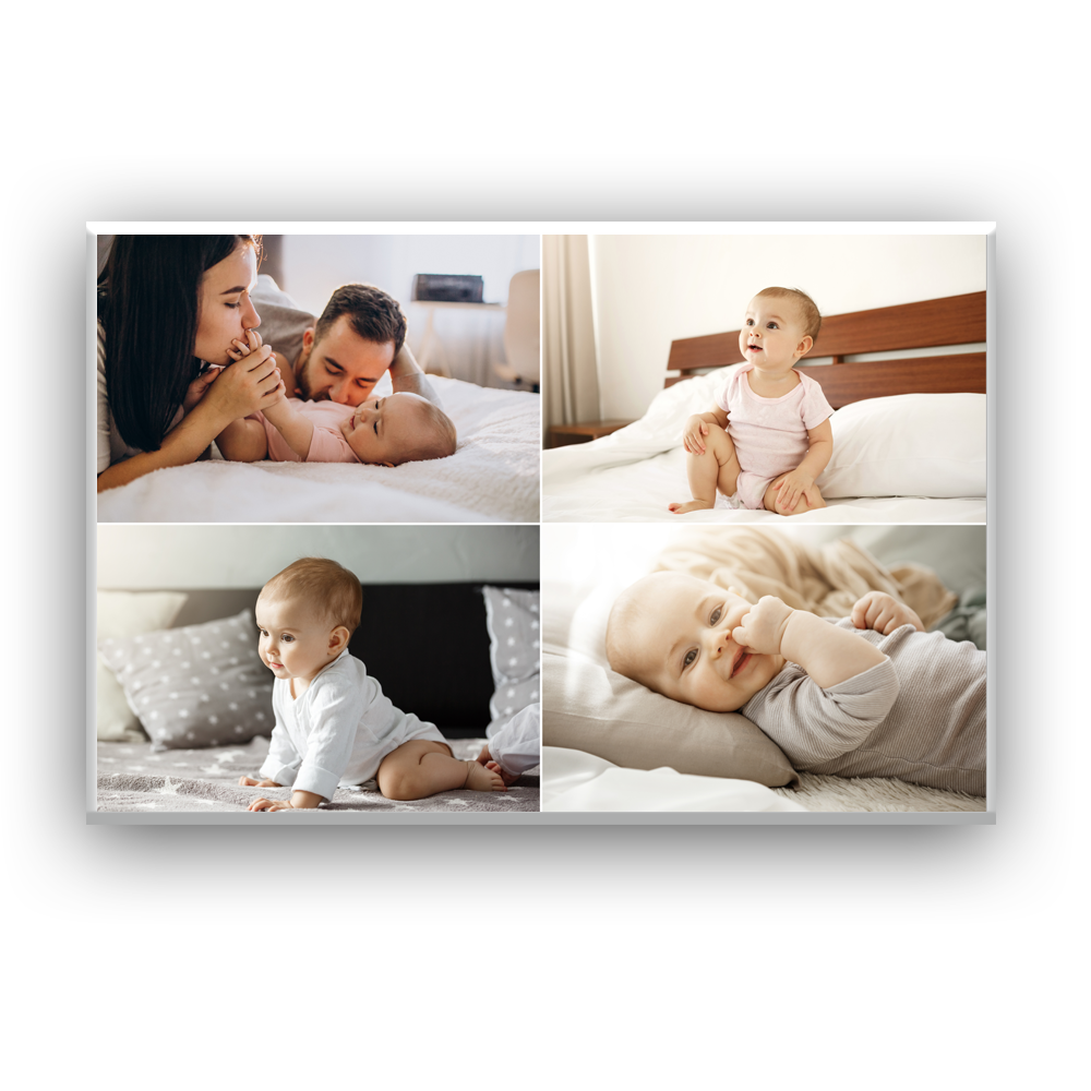 קולאז תמונות על קנבס מלבן שוכב 4 תמונות - מלכיט - לבחור, לעצב, להדפיס