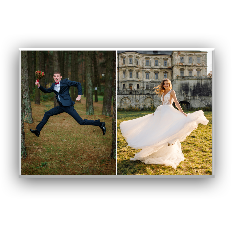 קולאז תמונות על קנבס מלבן שוכב 2 תמונות - מלכיט - לבחור, לעצב, להדפיס