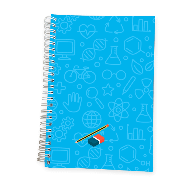 מחברת בית ספר מעוצבת בסגנון מדעים - מלכיט - לבחור, לעצב, להדפיס