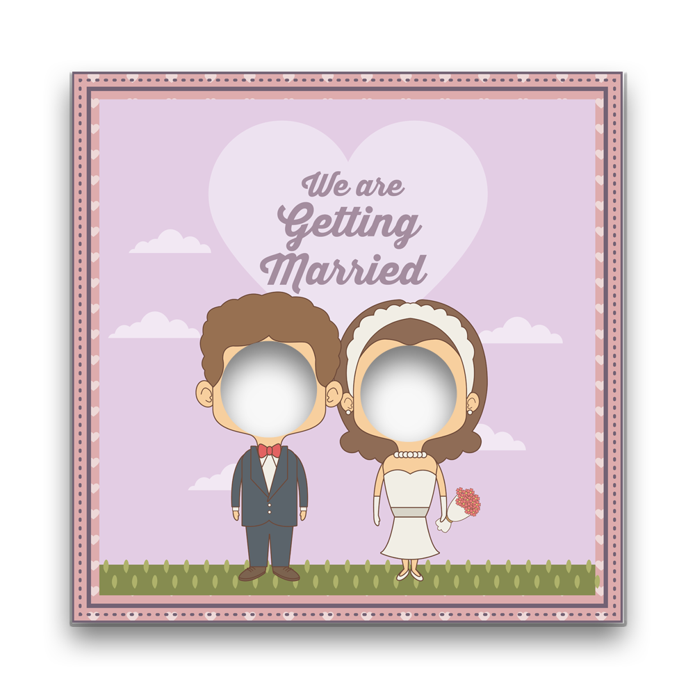 מסגרת סלפי We are getting married - מלכיט - לבחור, לעצב, להדפיס