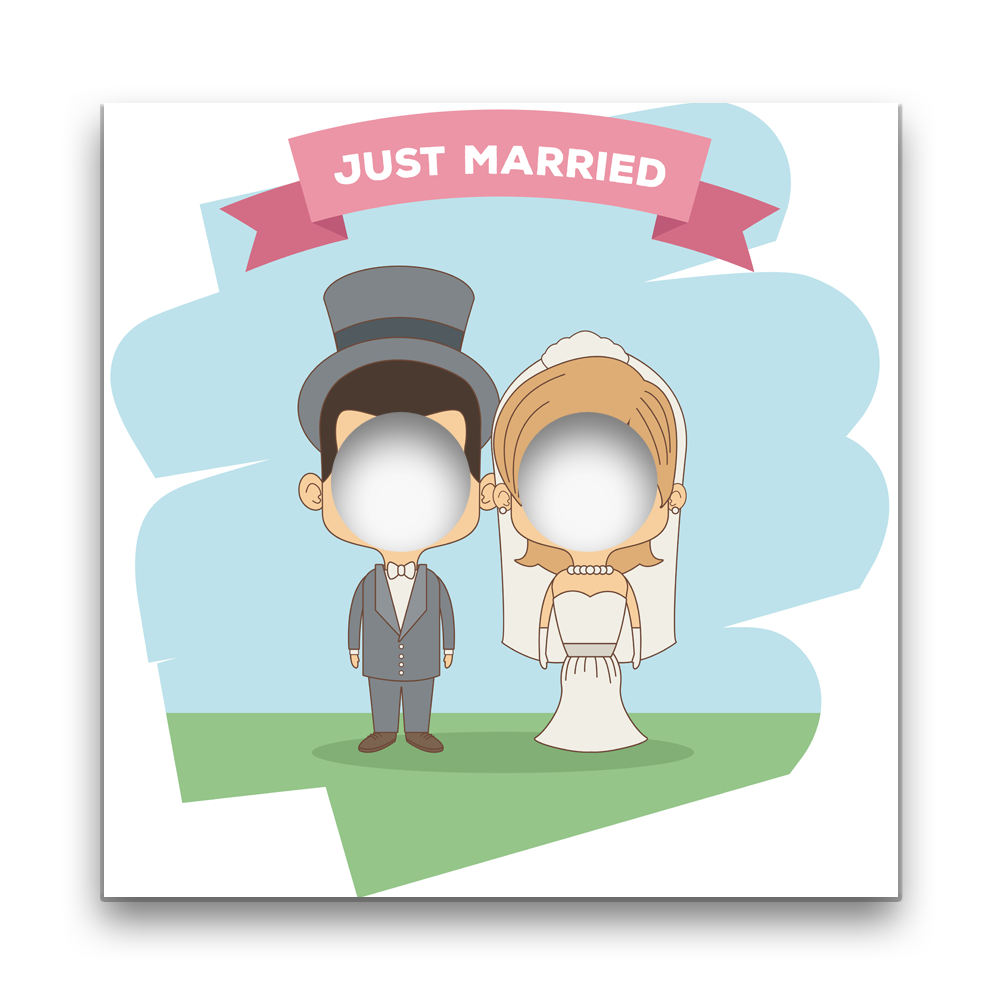 מסגרת סלפי זוג נשוי - מלכיט - לבחור, לעצב, להדפיס