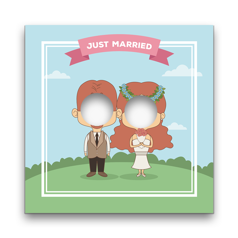 מסגרת סלפי Just Married - מלכיט - לבחור, לעצב, להדפיס